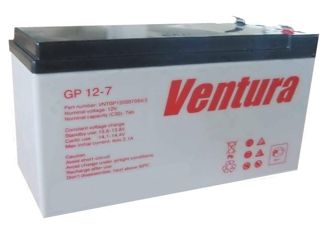 батарея VENTURA GP 12-7 T1 (GP12-7T1) 7ah 12V - купить в Нижнем Новгороде